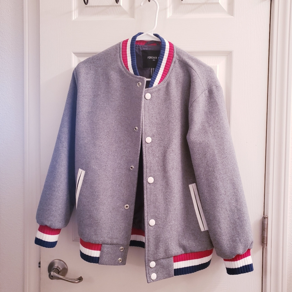 Forever 21 Men's Bomber Grey Small